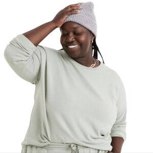 MWL Madewell Superbrushed Terry Pullover Light Sweatshirt Sz 2X Willow Green